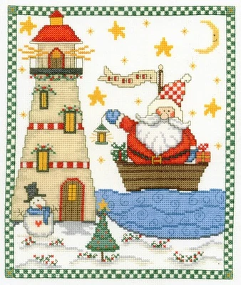 Santas Lighthouse Cross Stitch Pattern Imaginating 2631 Gail Bussi Christmas - Image 1 of 3