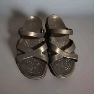 Crocs Meleen Crossband Sandals Women's Size 11 Swivel Strap Slingback Navy Blue - Picture 1 of 7
