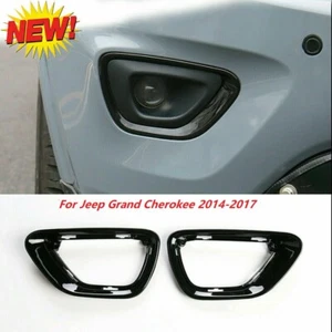 2x Front Fog Light Cover Fog Lamp Frame Trim For Jeep Grand Cherokee 2014-2017 - Picture 1 of 6