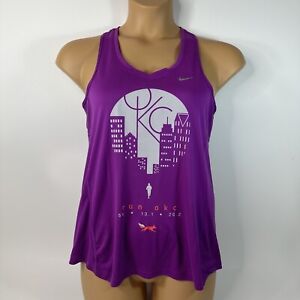 Nike Dri Fit Miler Running Tank Top Run OKC Red Coyote Purple Womens Large L