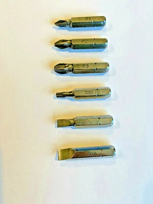 PICQUIC - Stubby Replacement Bits - 6 Insert Bits - 1/4" hex- 1.3" long  - Image 1 of 4