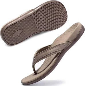 Orthotic Flip Flops W/ Arch Support for Plantar Fasciitis, Flat Feet, Heel Pain - Picture 1 of 12