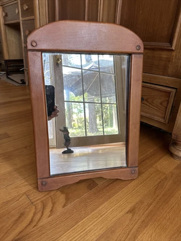 Antique Arts & Crafts Mission maple wood Table Top Mirror Hand Made Piece EXC! Cover