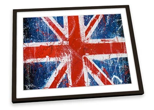 Union Jack Flag Grunge FRAMED ART PRINT Picture Poster Artwork - Picture 1 of 5