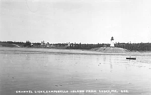 Isola di Campobello da Lubec ME Canale Faro Cartolina fotografica reale - Foto 1 di 2