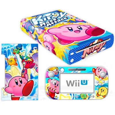 Nintendo Wii U Console Controllers Skin Kit Kirby Cute Vinyl Decals Sticker Case - Image 1 of 2