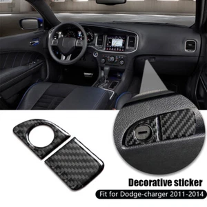 REAL Carbon Fiber Storage Box Handle Cover Trims For Dodge Charger 2011-2014 New - Picture 1 of 14