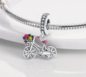 Bracelet Charm European Charm Ladies Vintage Bicycle Charm - Picture 1 of 9