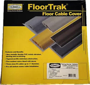 Hubbell Wiring Device-Kellems Ft2bk10 PVC Floortrak Floor Cable Cover Black - Picture 1 of 8