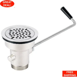 Twist Lever Handle Waste Valve 3.5 Sink Opening Commercial Drain Opener Strainer - Picture 1 of 12
