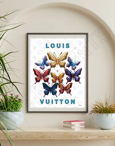 IMPRESIÓN DE MARIPOSAS LOUIS VUITTON 11X14 - Decoración de pared, Louis Vuitton, obras de arte - Imagen 1 de 2