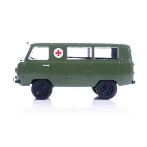 UAZ-450A Militär Krankenwagen Khaki Druckguss Modell 1:43 ANS027K - Bild 1 von 3