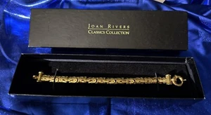 bracciale catena oro JOAN RIVERS nuovo COLLEZIONE CLASSICA accenti smalto navy - Foto 1 di 9