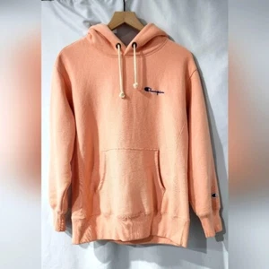 Champion Women's Reverse Weave Warm Up Sweatshirt Size L Peach Hoodie Athletic - Picture 1 of 9