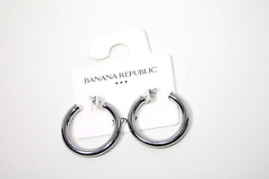 Banana Republic Earrings silver  plated XOXO hallow tube hoops post women's 59