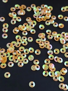 Sequins 3mm Mustard Sunflower Yellow AB Rainbow Tiny Cup Choose Pack Size - Picture 1 of 2
