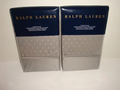 Ralph Lauren Bedford 提花 Euro Sham 成对套装灰色黎明棉430美元 — 第 1/3 张图片