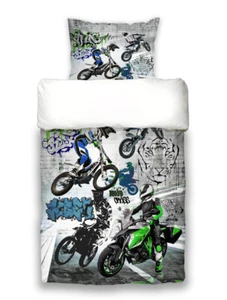 beties „Motocross Graffiti“ Jugend Wende Bettwäsche ca 155x220 cm - Bild 1 von 8