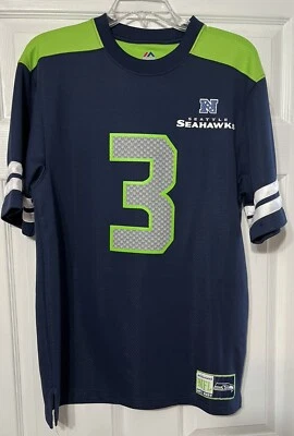 Russell Wilson Seattle Seahawks Number 3 Jersey Majestic Size M - Image 1 of 4