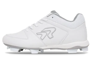 Ringor - Women's Flite Molded Softball Cleats (10.5 - White/Silver) - Picture 1 of 4