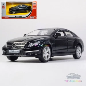 1:36 Mercedes CLS 63 AMG Model Car Diecast Toy Vehicle Collection Kid Gift Black - Foto 1 di 12