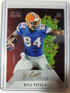 KYLE PITTS  2021 WILD CARD Black Matte Red Hot Rookie Autograph Green #10/25   - Picture 1 of 2