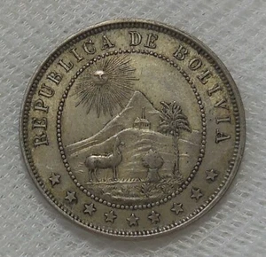 1893 BOLIVIA 10 CENTAVOS COIN HIGH GRADE - Picture 1 of 2
