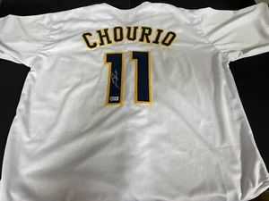 Jackson Chourio Milwaukee Brewers Auto Signed Custom White Jersey Beckett HOLO - Picture 1 of 4
