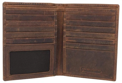 RFID Blocking Bifold Hipster Credit Card Wallet Premium Lambskin Leather (Vin... - Image 1 of 4