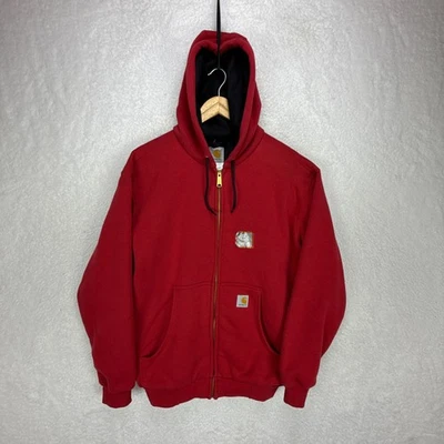 Sudadera con Capucha Carhartt Cremallera Completa Forrada Térmica Para Hombre Pequeña J149 INR Roja Nueva con Etiquetas Nos Foto 1 de 4