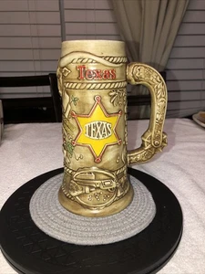 Vtg Budweiser Texas Ltd Ed Embossed Beer Stein Ceramarte 1993 Excellent TMK FR13 - Picture 1 of 9