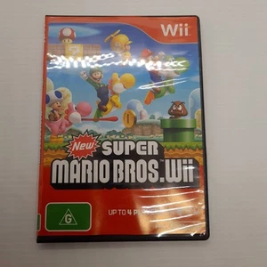 New Super Mario Bros. Wii Nintendo Wii Video Game With Manual Wii U VGC AUS PAL - Picture 1 of 3