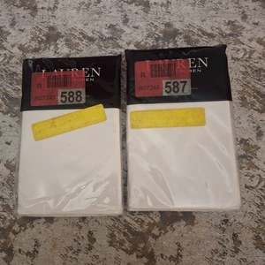 Lauren by Ralph Lauren Spencer Euro Pillow Shams 2-Pack White/Lavender 26x26 - Picture 1 of 8