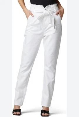 Pantalones de mezclilla Hudson blancos banda elástica con cinturón cintura 26 nuevos con etiquetas Foto 1 de 4