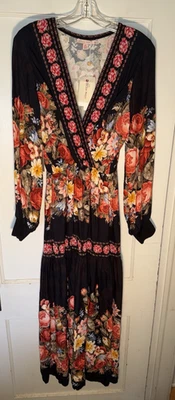 Anthropologie Cecilia Prado NWT Black Floral Maxi Dress Size M - Image 1 of 4