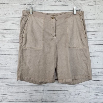 Pantalones cortos para mujer Jill talla 16 tostados tiro medio mezcla de algodón Tencel Foto 1 de 4