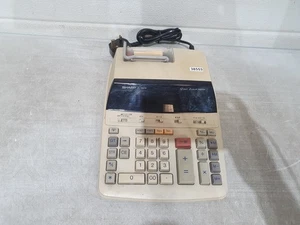 Vintage Sharp EL-1607P Desktop Printing Calculator Beige Electronic 12 Digits - Picture 1 of 12