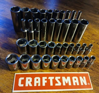 Craftsman 1/4" Dr 39 Pc 6 Pt SAE/ METRIC Deep STD  Socket Set new - Image 1 of 2