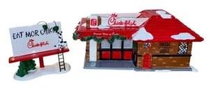 Department 56 Snow Village Chick-fil-A Dwarf House Restaurants & Billboard - Picture 1 of 12