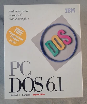 IBM PC DOS 6.1 Upgrade Edition 3.5 floppy disks ~ 1993 - NIB~ Retail Version! - Image 1 of 4