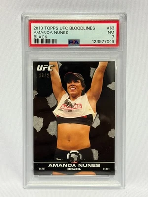 2013 Topps UFC Bloodlines Amanda Nunes RC #63 BLACK 19/25 PSA 7 - Image 1 of 2