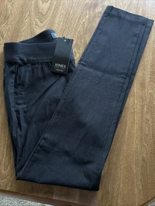Jones N.Y. Signature Anzughose schwarz Pull-up Größe 4 Skinny Stretch neu mit Etikett - Bild 1 von 8