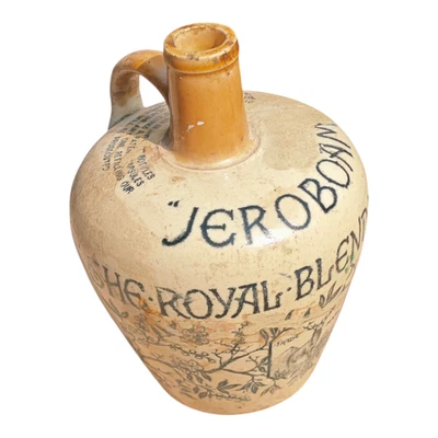 Antigua jarra/olla de whisky vintage hecha a mano de porcelana Jeroboam Royal Blend Foto 1 de 4