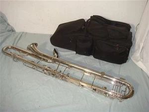 LeBlanc fermacarte 340 clarinetto contrabbasso anni 60 argento con custodia morbida/borsa gig - Foto 1 di 24