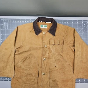 Vintage Game Winner Hunting Jacket Large Brown Bird Pheasant Canvas Outdoors 80s - Picture 1 of 24