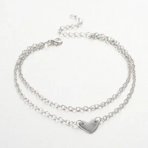 304 Heart Stainless Steel Multi-strand Anklet (Brand New) - Picture 1 of 5