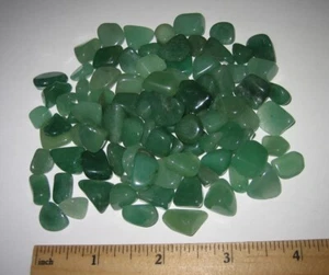 80+ TUMBLED POLISHED NATURAL 0.3"- 0.5" GREEN AVENTURINE STONE MINERALS 125grams - Picture 1 of 3
