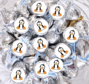 324 etiquetas de fiesta de pingüinos, etiquetas de regalo de fiesta de graduación para Hershey Kiss - Imagen 1 de 2