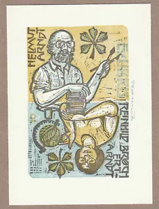 Exlibris - HUBERT ROCKENBERGER - For Helmut Arndt - Signed - 1983 - X3Colored - Picture 1 of 1