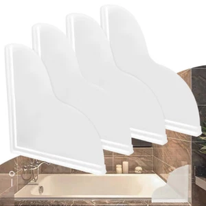 2/4Pcs 9.25in Bath Tub Shower Splash Guard with Self-Adhesive Large Water Guard - Picture 1 of 15